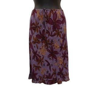 Lapis Elastic Waist Pull On Floral/Ruffle Hem Skirt- Sz. Sm